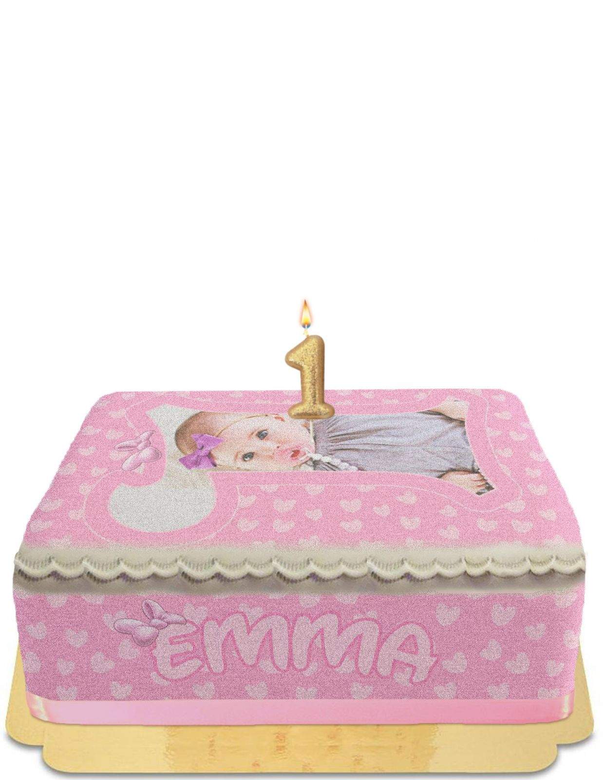 Gâteau d'anniversaire de 2 ans pour fille avec chiffre sur fond de