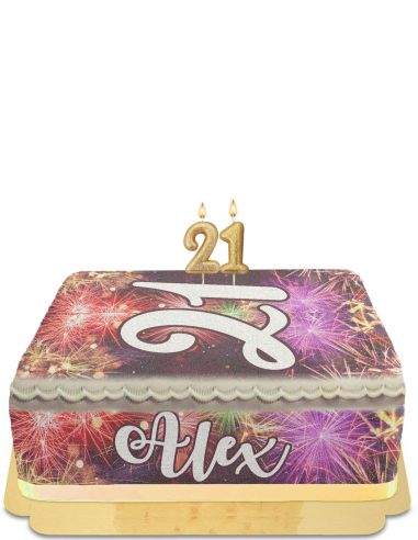 Gateau D Anniversaire A Chiffre Pour Adulte A Feu D Artifice Vegan