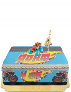 Gateausansoeufs.com Gâteau Blaze avec camion bleu et rouge deluxe vegan et sans gluten - 21