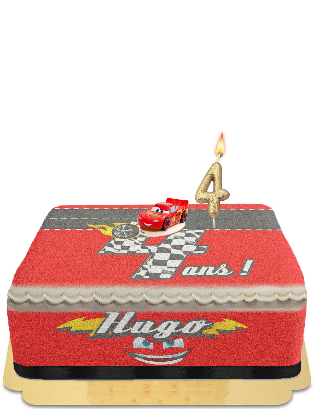 Joyeux anniversaire 6 ans, gâteau petites voitures.