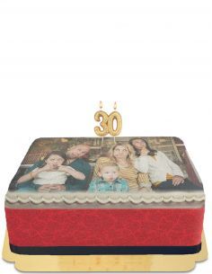 Gateausansoeufs.com Gâteau photo avec contour à petits coeurs vegan et sans gluten - 190