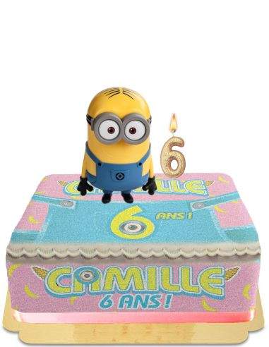 Gateausansoeufs.com Gateau Minions pour fille avec tirelire géante vegan et sans gluten - 3