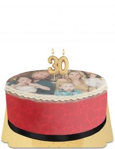 Gateausansoeufs.com Gâteau photo avec contour à petits coeurs vegan et sans gluten - 2