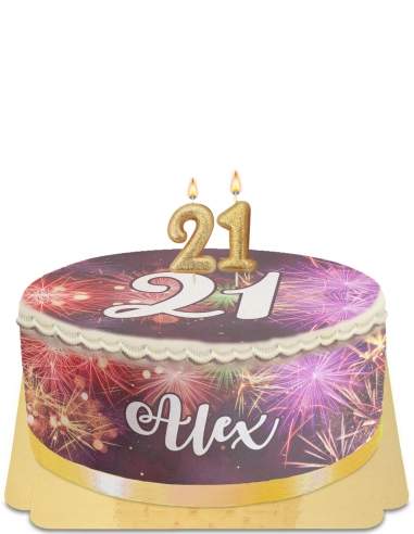 Gateausansoeufs.com Gâteau d'anniversaire à chiffre number cake pour adulte à feu d'artifice vegan et sans gluten - 269