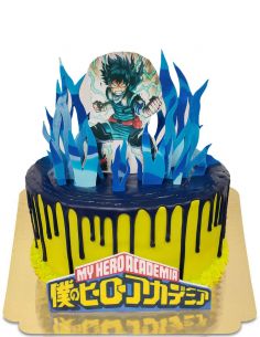  Gâteau My hero academia Deku drip cake vegan, sans gluten - 1