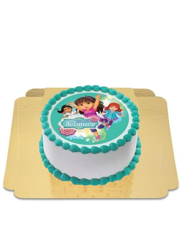 Gateausansoeufs.com Gâteau Dora et ses amis bleu turqoise vegan et sans gluten - 14