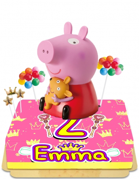 Gateausansoeufs.com Gâteau Peppa pig avec tirelire géante vegan et sans gluten - 1