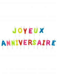 Gateausansoeufs.com Bougies message Joyeux Anniversaire multicolore - 1