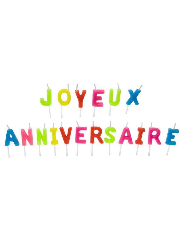 Gateausansoeufs.com Bougies message Joyeux Anniversaire multicolore - 1