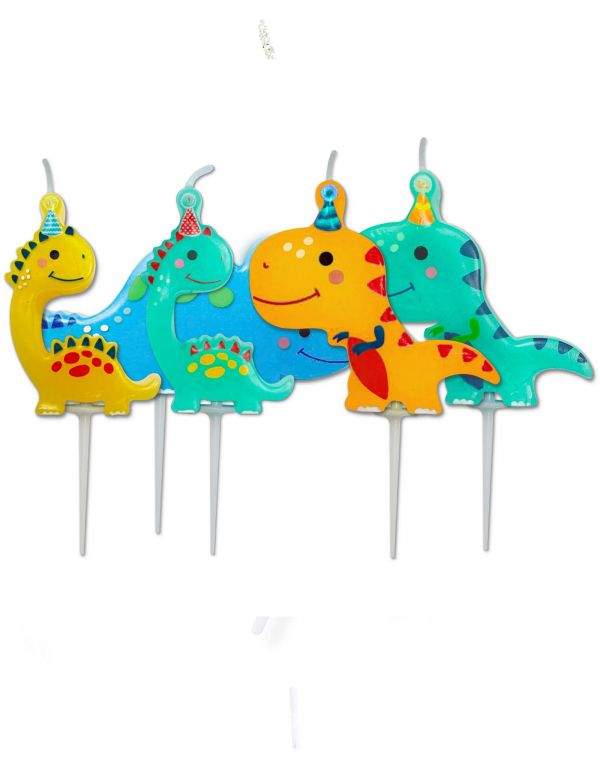 Gateausansoeufs.com Lot de 5 adorables bougie dinosaures - 1