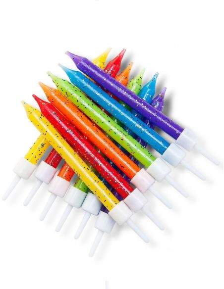 Gateausansoeufs.com Lot de 12 bougies d'anniversaire 7,5 cm - 2