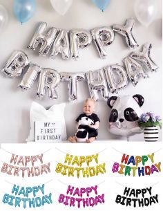 Gateausansoeufs.com Bannière ballon message "Happy Birthday" - 8