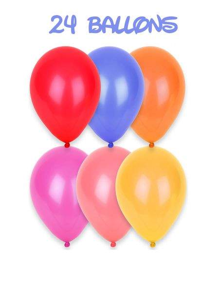 Gateausansoeufs.com Lot de 24 Ballons d'anniversaire multicouleur - 1
