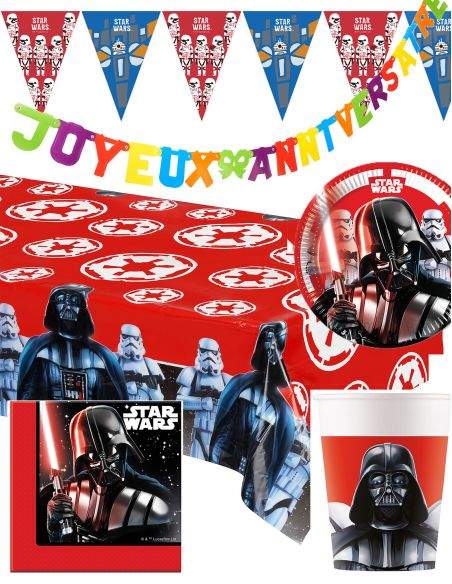 Gateausansoeufs.com Grand pack de décoration d'anniversaire Star Wars et Dark Vador complet - 1