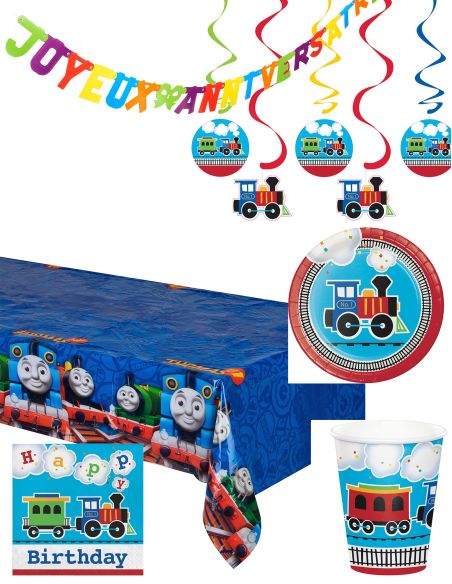 Gateausansoeufs.com Grand pack de décoration d'anniversaire Thomas le train et ses amis - 1