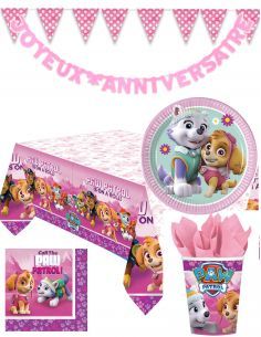 Gateausansoeufs.com Grand pack de décoration d'anniversaire Pat patrouille fille Stella et Everest - 1