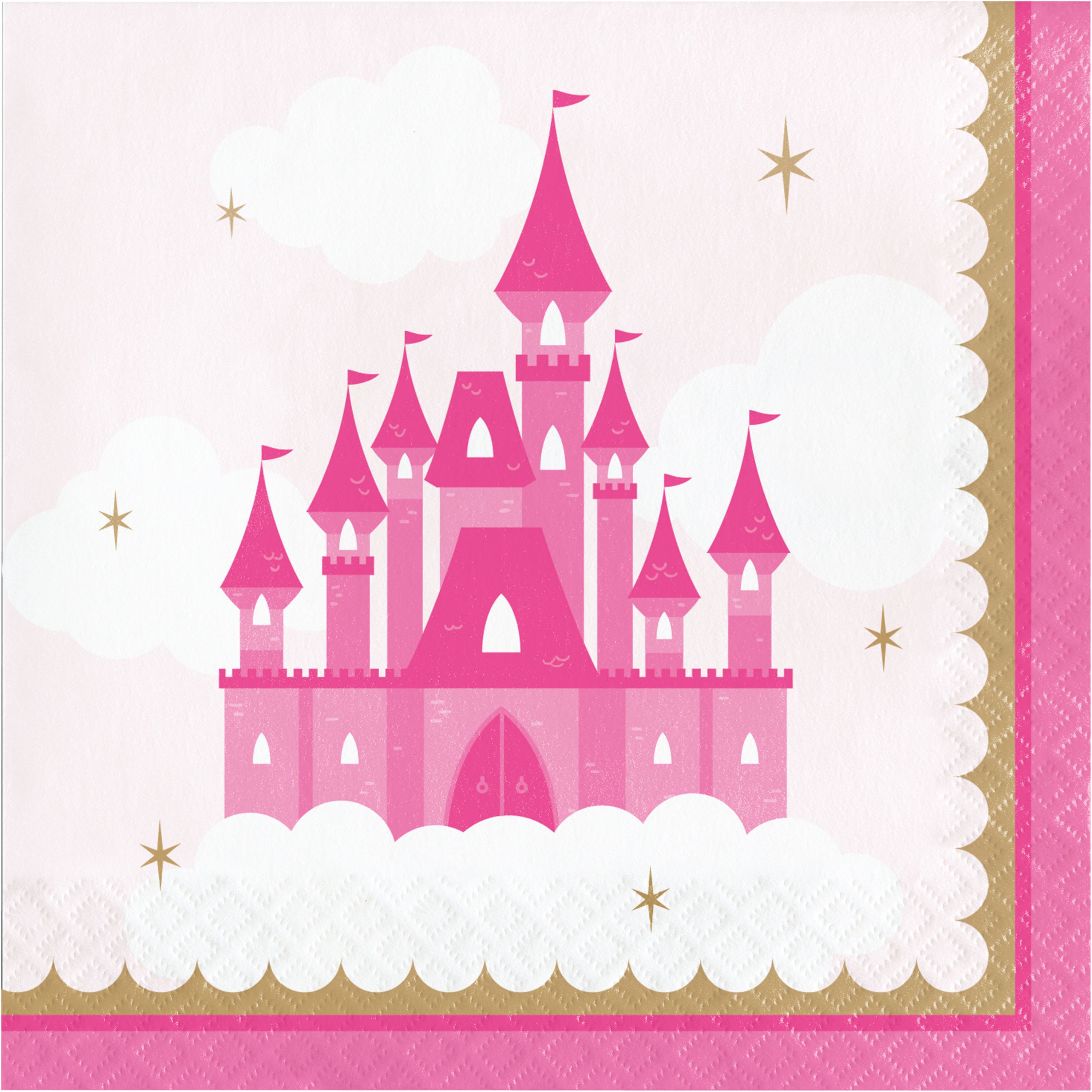 Grand Pack De Decoration D Anniversaire Chateau De Princesse Rose Fille