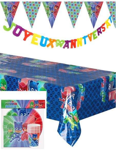 Gateausansoeufs.com Grand pack de décoration d'anniversaire Pyjamasque PJ Masks - 1