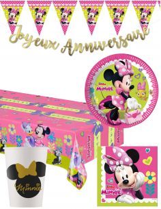 Gateausansoeufs.com Grand pack de décoration d'anniversaire Minnie Disney pour fille - 1