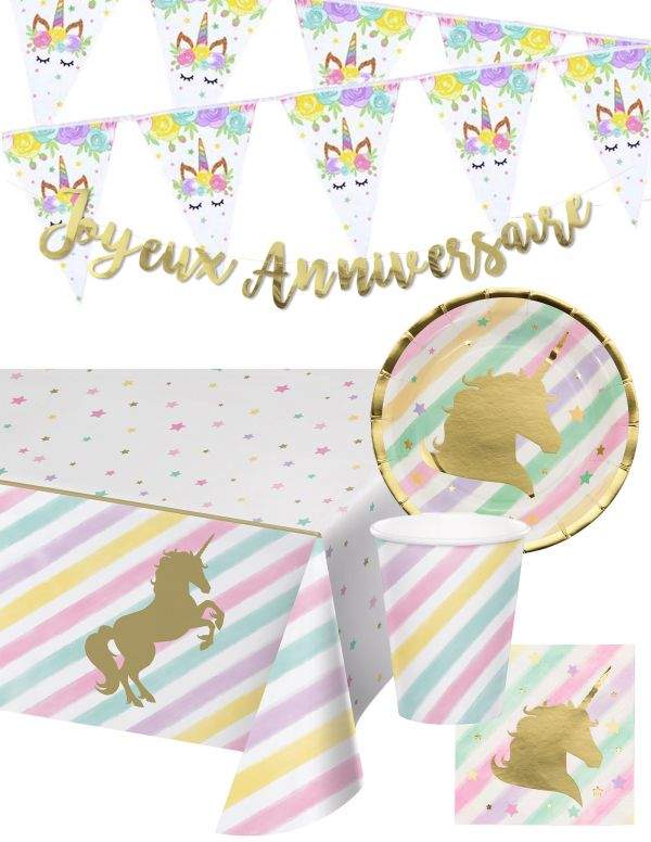 Gateausansoeufs.com Grand pack de décoration d'anniversaire licorne unicorn - 1