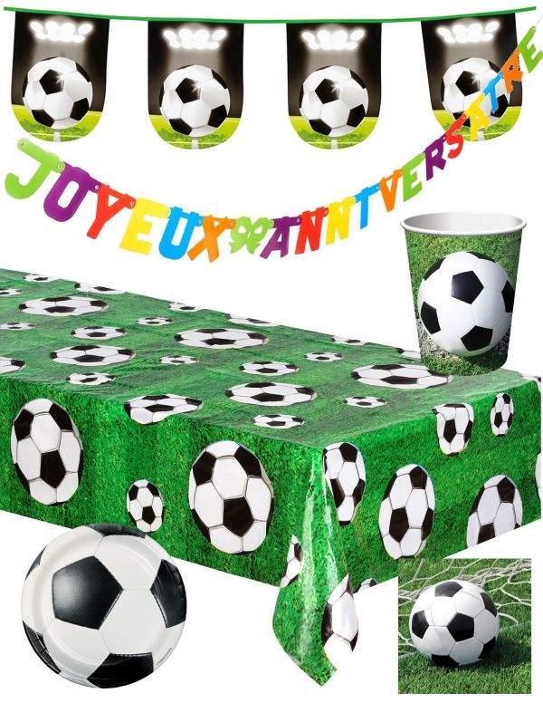 Gateausansoeufs.com Grand pack de décoration d'anniversaire de football - 1