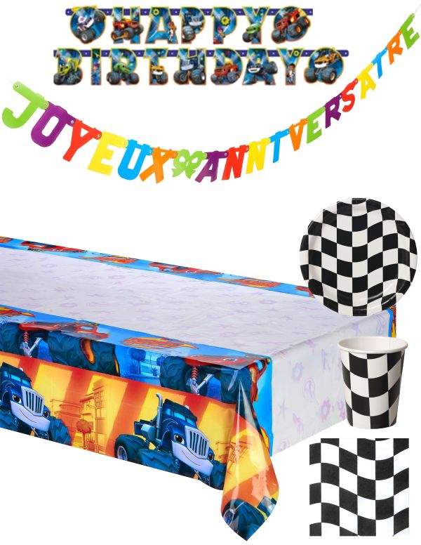 Gateausansoeufs.com Grand pack de décoration d'anniversaire Blaze et les monster machines - 1