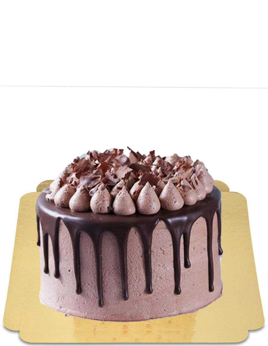 Drip cake au chocolat simple avec cône de meringue vegan, sans gluten