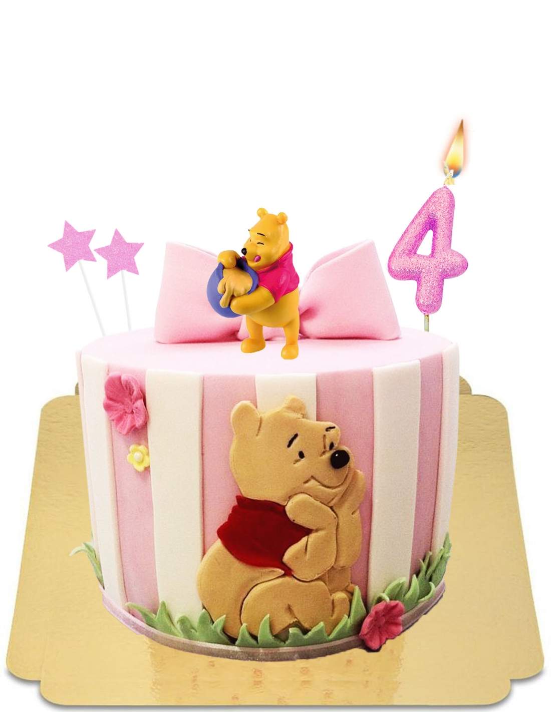 Gateau Winnie L Ourson Rose Et Blanc Vegan Sans Gluten 44 90