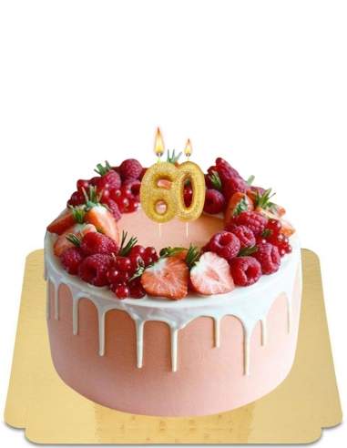  Gateau fruits rouges et framboises avec effet drip vegan, sans gluten - 2