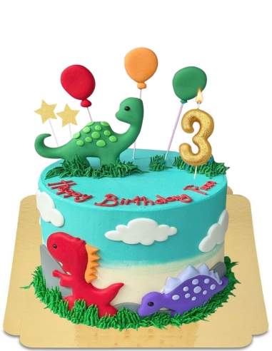 Gateausansoeufs.com Gâteau dinosaure à ciel bleu et ballons vegan, sans gluten - 49