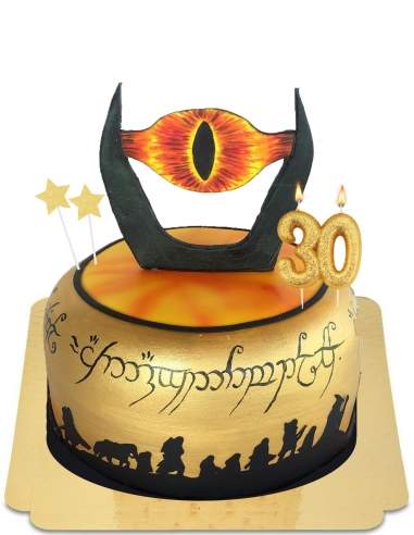  Gâteau Seigneur des anneaux œil de sauron vegan, sans gluten - 29