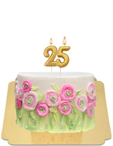  Gateau adulte à fleurs roses peintes à la main en beurre de cacao vegan, sans gluten - 17
