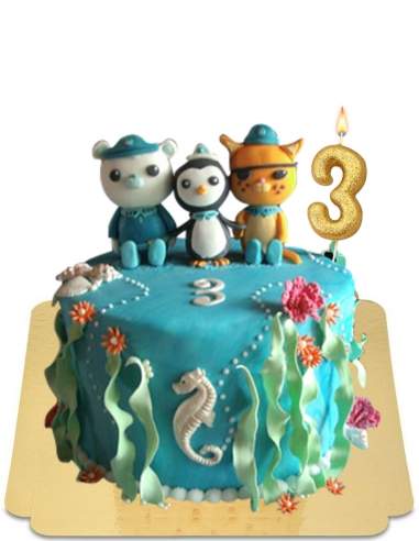  Gâteau Octonauts fond sous marin vegan, sans gluten - 13