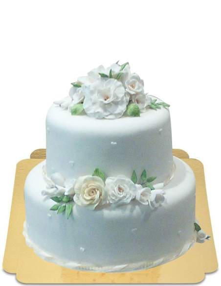  Gâteau de marriage delux blanc à fleur en sucre vegan, sans gluten - 2