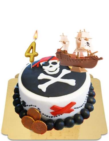  Gâteau pirate boulet de canon et bateau pirate vegan, sans gluten - 46