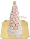  Gâteau de marriage avec sa Tour de macarons rose et blanc vegan et sans gluten - 1