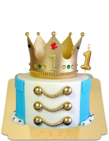  Gâteau Prince 1 an avec couronne (autre âge possible) vegan, sans gluten - 13