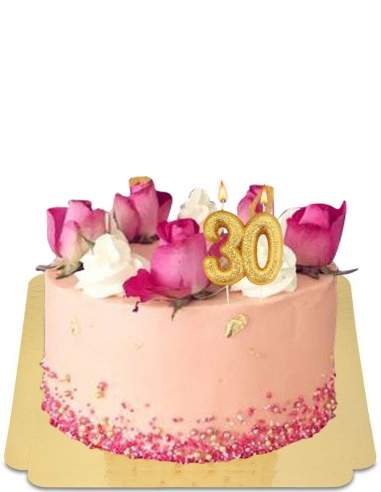  Gâteau fleur et roses en sucre à confettis vegan, sans gluten - 45