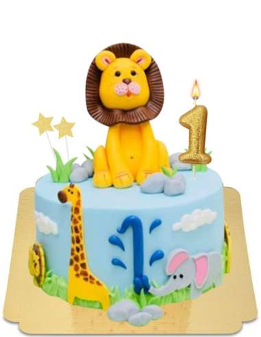  Gâteau 1 an lion et safari vegan, sans gluten - 39