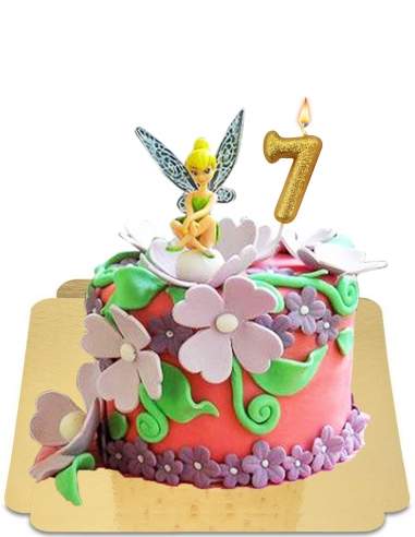  Gâteau fée clochette fleuri vegan, sans gluten - 64