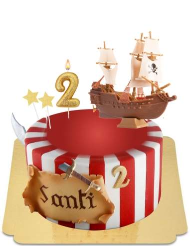 Gateau Bateau De Pirate Blanc Et Rouge Vegan Sans Gluten 44 90