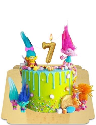  Gateau Trolls vert pomme effet drip vegan, sans gluten - 20