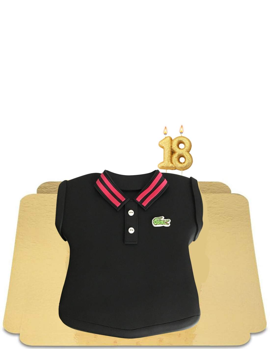 Gateau Lacoste Polo Noir Et Rouge Vegan Sans Gluten 44 90