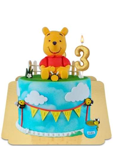  Gâteau Winnie l'ourson à figurine ne pâte d'amande géante vegan, sans gluten - 43