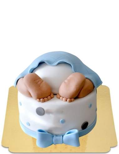  Gâteau pieds de bébé (disponible en rose ou bleu) vegan, sans gluten - 1
