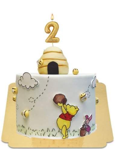  Gâteau Winnie l'ourson avec ruche d'abeilles vegan, sans gluten - 100