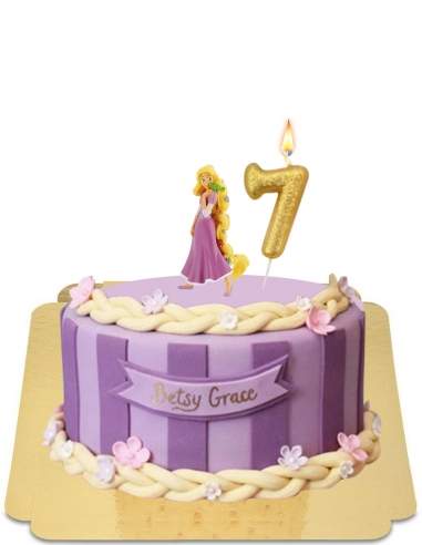  Gâteau Raiponce avec nattes blonde en pâte vegan, sans gluten - 39