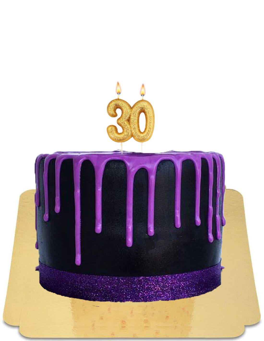 Drip cake violet et noir vegan, sans gluten