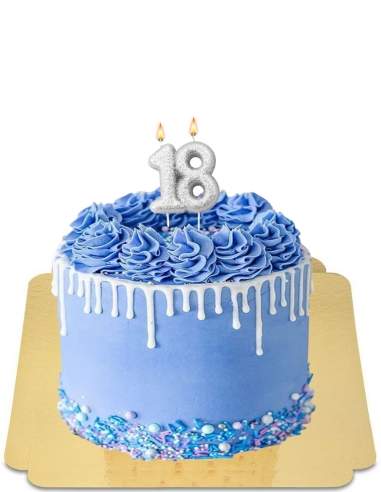 Drip cake bleu à meringues bleues vegan, sans gluten - 1