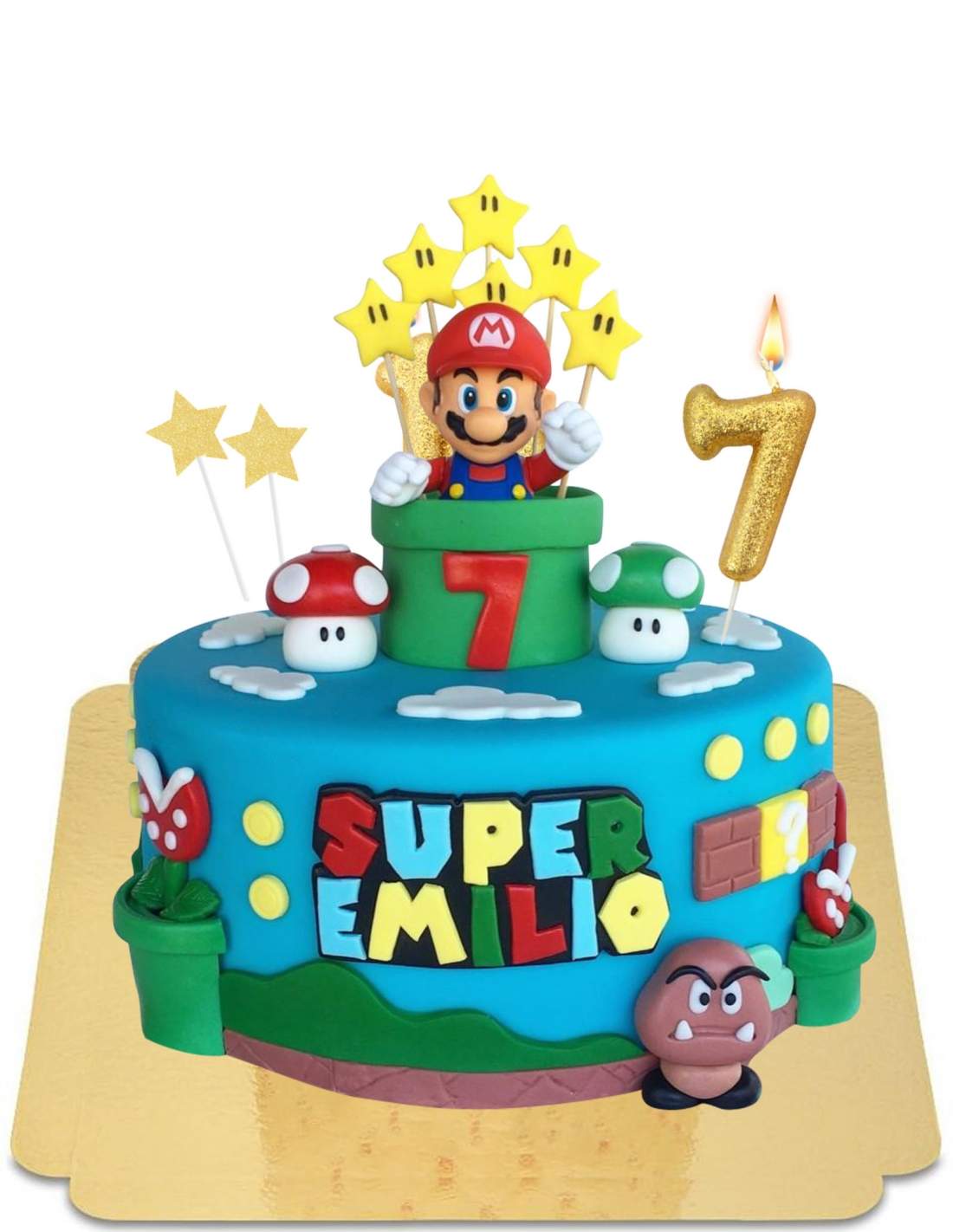 Gateau Super Mario Bros (anniversaire de petit sucre) - Fleur d
